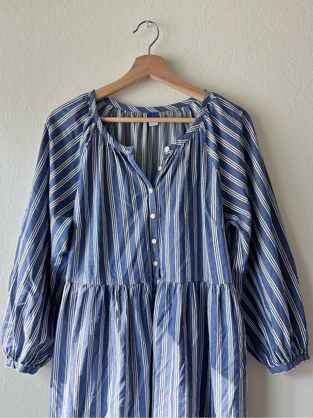 Old navy blue & white striped all day maxi dress women’s large coastal grandma - Picture 3 of 9